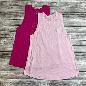 Set of 2 Old Navy Active Women's Loose Fit Go-Dry Tank Tops Pink S SM Small